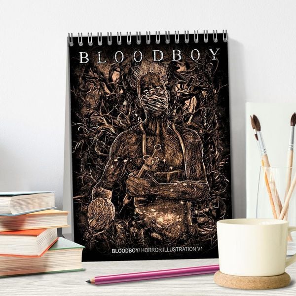 Produktbild: BLOODBOY/ HORROR ILLUSTRATION V1 (Tischkalender 2026 DIN A5 hoch), CALVENDO Monatskalender