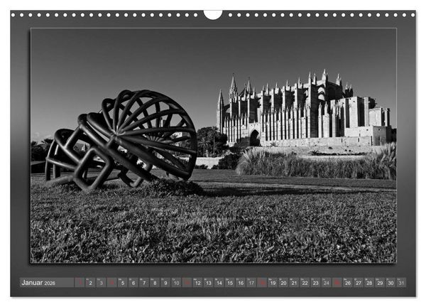 Produktbild: Mallorca Schwarz Wei&szlig; (Wandkalender 2026 DIN A3 quer), CALVENDO Monatskalender