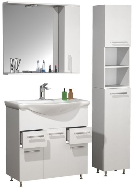 Produktbild: 4-tlg. Waschplatz Waschtisch Schubladen Lisalo XL