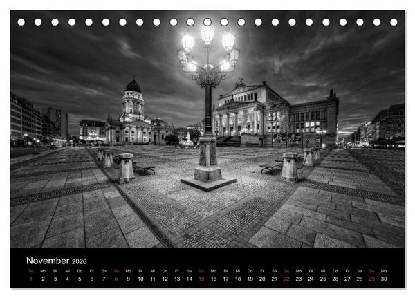 Produktbild: Berlin Monochrome (Tischkalender 2026 DIN A5 quer), CALVENDO Monatskalender