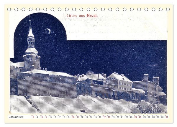 Produktbild: GRUSS AUS REVAL - Estlands Hauptstadt in alten Ansichten (Tischkalender 2026 DIN A5 quer), CALVENDO Monatskalender