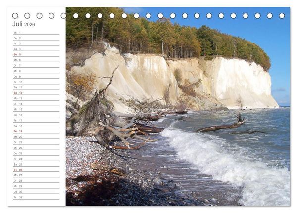 Produktbild: Fehmarn, R&uuml;gen und Usedom - Impressionen von den drei gro&szlig;en Ostseeinseln (Tischkalender 2026 DIN A5 quer), CALVENDO Monatskalender