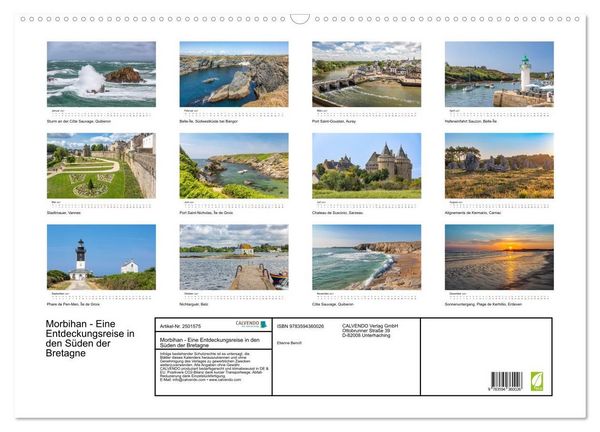Produktbild: Morbihan - Eine Entdeckungsreise in den S&uuml;den der Bretagne (Wandkalender 2027 DIN A2 quer), CALVENDO Monatskalender