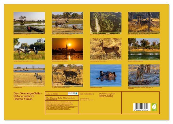 Produktbild: Das Okavango-Delta - Naturwunder im Herzen Afrikas (Wandkalender 2026 DIN A3 quer), CALVENDO Monatskalender