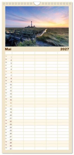 Produktbild: Familienplaner 2027 - Schleswig-Holstein - Momente zwischen den Meeren mit 5 Spalten (Wandkalender, 21 x 45 cm) CALVENDO