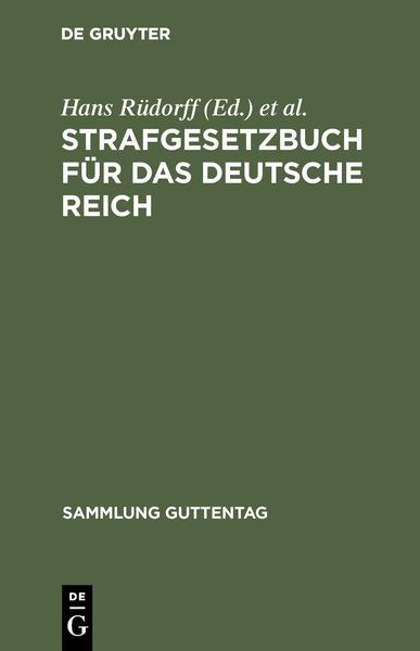 Produktbild: Strafgesetzbuch f&uuml;r das Deutsche Reich