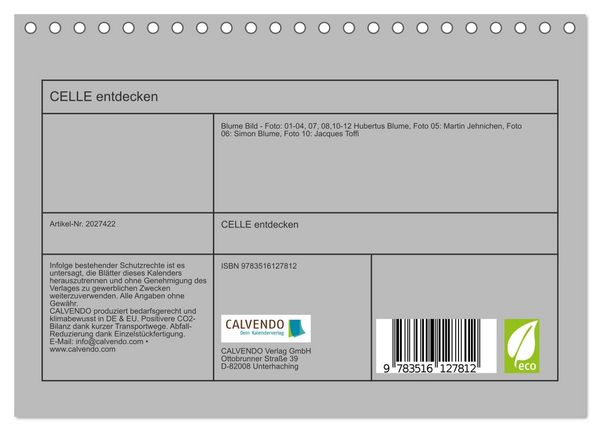 Produktbild: CELLE entdecken (Tischkalender 2026 DIN A5 quer), CALVENDO Monatskalender