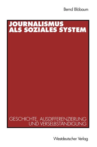Produktbild: Journalismus als soziales System