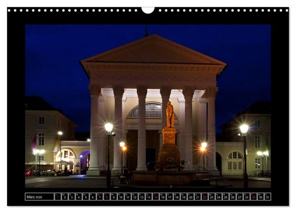 Produktbild: Karlsruhe Tag und Nacht (Wandkalender 2026 DIN A3 quer), CALVENDO Monatskalender