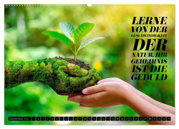 Produktbild: KLIMAWANDEL - Impressionen mit Spr&uuml;chen (hochwertiger Premium Wandkalender 2026 DIN A2 quer), Kunstdruck in Hochglanz