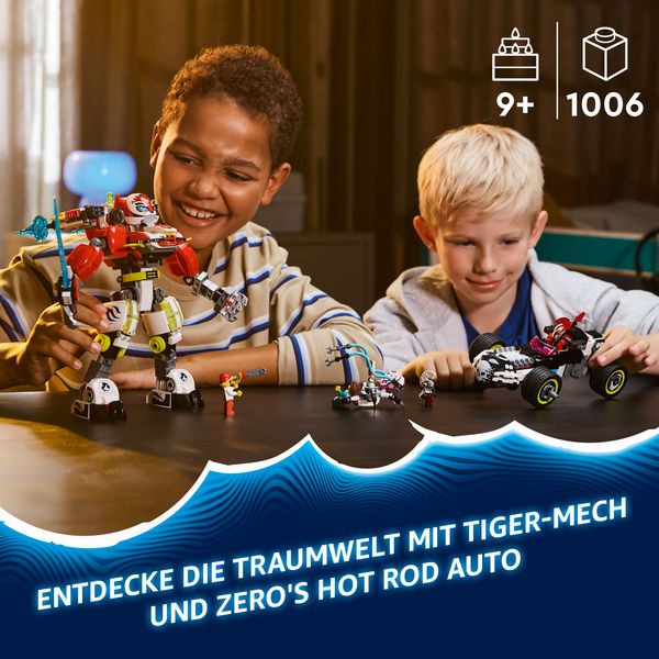 Produktbild: LEGO DREAMZzz Coopers Tiger-Mech und Zero's Hot Rod Auto, Geschenk 71497