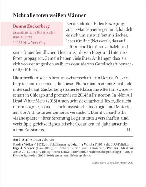 Produktbild: Starke Worte von starken Frauen Tagesabrei&szlig;kalender 2027