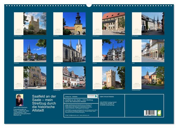 Produktbild: Saalfeld an der Saale &ndash; mein Streifzug durch die historische Altstadt (Wandkalender 2026 DIN A2 quer), CALVENDO Monatskalender