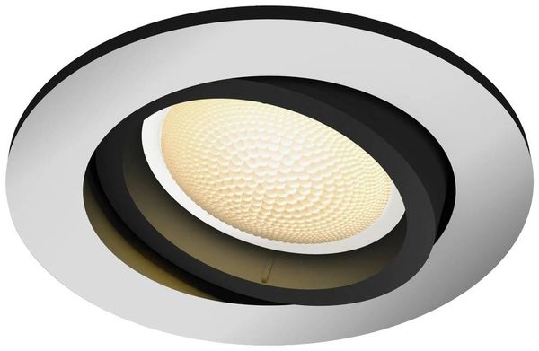 Philips Lighting Hue LED-Einbauleuchte 871951433854800  Hue White Amb. Milliskin Einbauspot rund aluminium 350lm Erweite