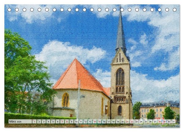 Produktbild: Gera gesehen mit Pinsel und &Ouml;l (Tischkalender 2026 DIN A5 quer), CALVENDO Monatskalender