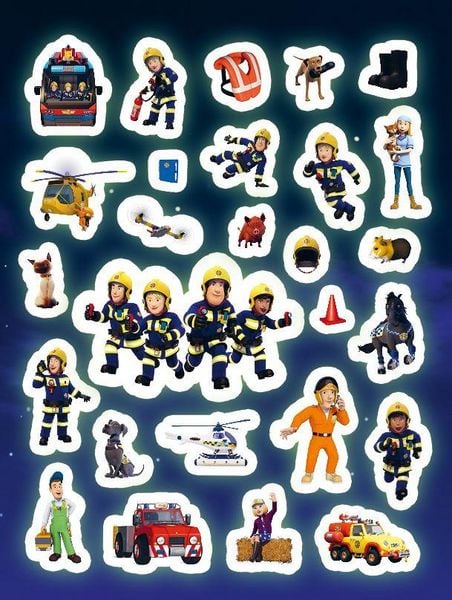 Produktbild: Feuerwehrmann Sam: Der gro&szlig;e Glow-in-the-Dark Stickerspa&szlig;: Stickern - R&auml;tseln - Ausmalen