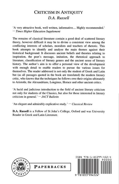 Produktbild: Criticism in Antiquity
