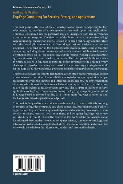 Produktbild: Fog/Edge Computing For Security, Privacy, and Applications
