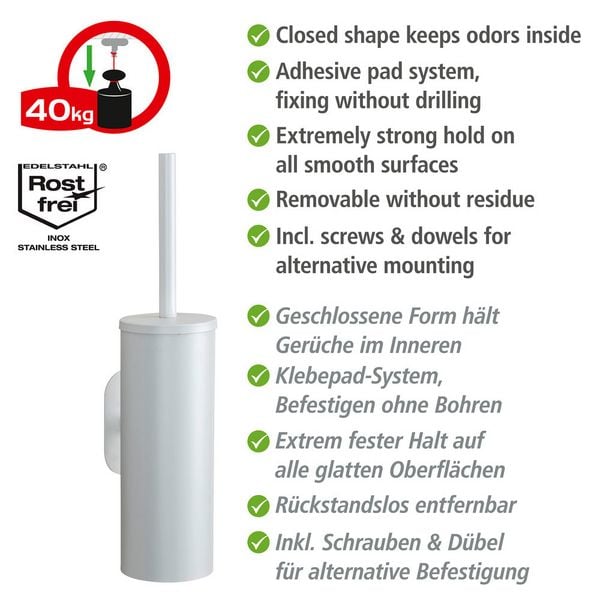 Produktbild: Turbo-Loc&reg; WC-Garnitur Mod. Orea White matt, aus rostfreiem Edelstahl
