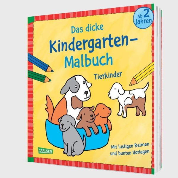 Produktbild: Ausmalbilder f&uuml;r Kita-Kinder: Das dicke Kindergarten-Malbuch: Tierkinder
