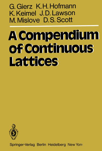 Produktbild: A Compendium of Continuous Lattices