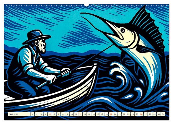 Produktbild: Das Meer in der Weltliteratur (hochwertiger Premium Wandkalender 2026 DIN A2 quer), Kunstdruck in Hochglanz