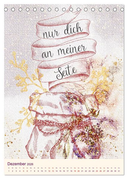 Produktbild: Aquarell Blumenmalerei mit Spr&uuml;chen (Tischkalender 2026 DIN A5 hoch), CALVENDO Monatskalender