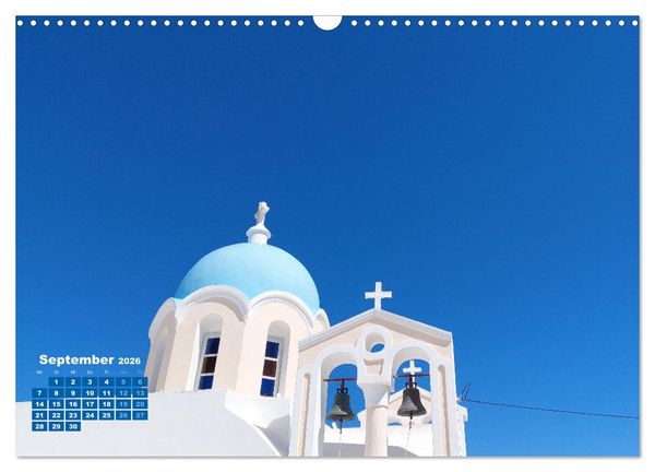 Produktbild: SANTORIN &ndash; Die atemberaubende Sch&ouml;nheit der magischen Insel (Wandkalender 2026 DIN A3 quer), CALVENDO Monatskalender