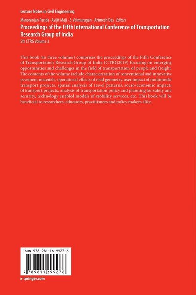 Produktbild: Proceedings of the Fifth International Conference of Transportation Research Group of India