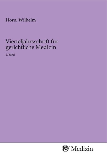 Produktbild: Vierteljahrsschrift f&uuml;r gerichtliche Medizin