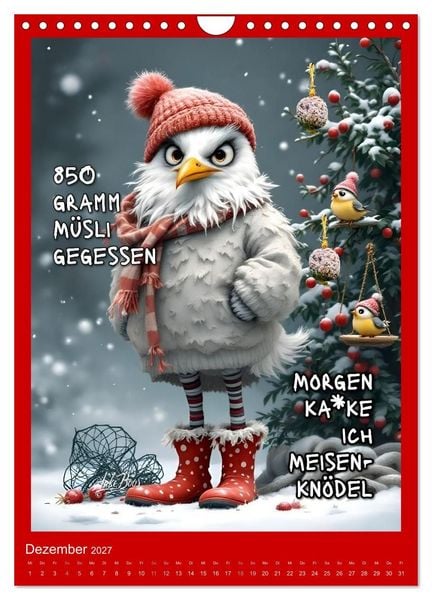Produktbild: B&ouml;se M&ouml;wen - Kackkalender f&uuml;rs Klo (Wandkalender 2027 DIN A4 hoch), CALVENDO Monatskalender