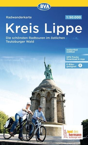 Produktbild: BVA Radwanderkarte Kreis Lippe die sch&ouml;nsten Radtouren im &ouml;stlichen Teutoburger Wald 1:50.000