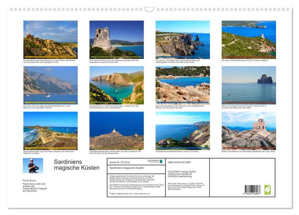 Produktbild: Sardiniens magische K&uuml;sten (Wandkalender 2026 DIN A2 quer), CALVENDO Monatskalender