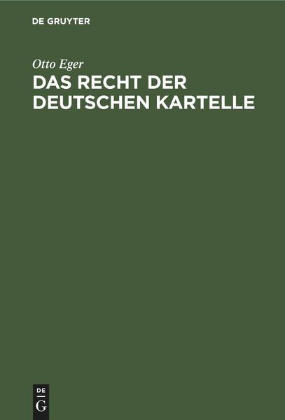 Produktbild: Das Recht der deutschen Kartelle