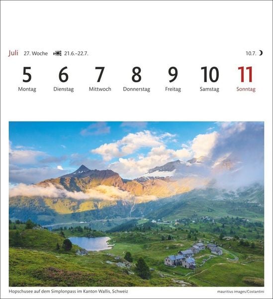 Produktbild: Alpen Sehnsuchtskalender 2027 - Wochenkalender mit 53 Postkarten