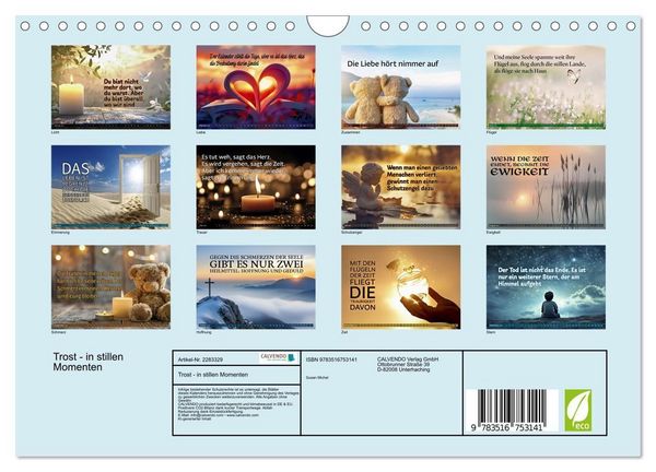 Produktbild: Trost - in stillen Momenten (Wandkalender 2027 DIN A4 quer), CALVENDO Monatskalender