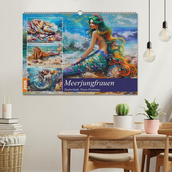 Produktbild: Meerjungfrauen. Zauberhafte Nixen-Paintings (Wandkalender 2026 DIN A2 quer), CALVENDO Monatskalender