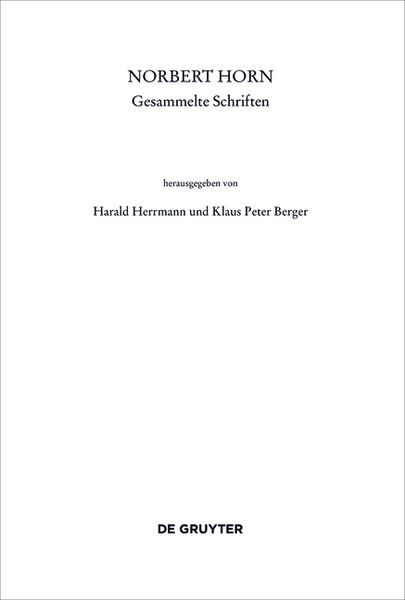 Produktbild: Norbert Horn, Gesammelte Schriften