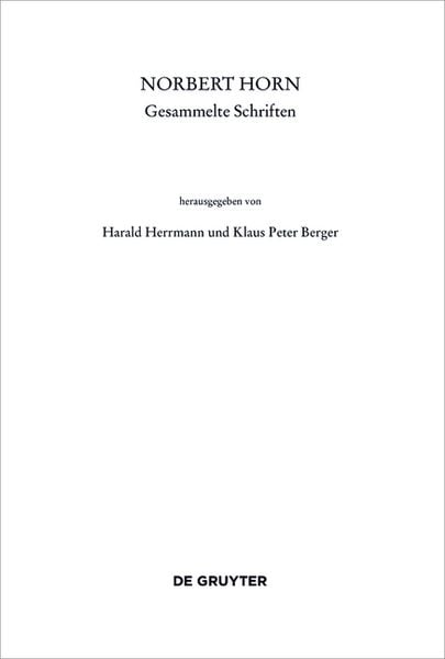 Produktbild: Norbert Horn, Gesammelte Schriften
