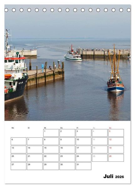 Produktbild: Neuharlingersiel Hafenromantik / Planer (Tischkalender 2026 DIN A5 hoch), CALVENDO Monatskalender