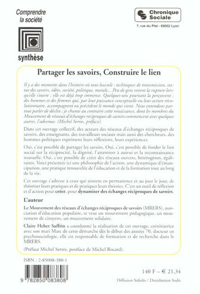 Produktbild: Partager les savoirs. Construire le lien