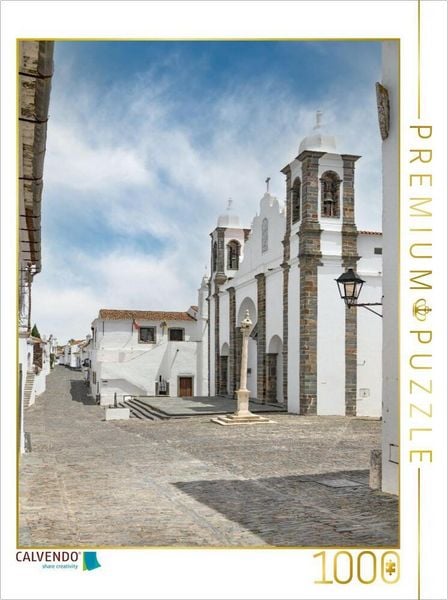 CALVENDO Puzzle Igreja Matriz de Nossa Senhora da Lagoa mit Kirchenvorplatz. | 1000 Teile Lege-Größe 64 × 48 cm Foto-Puzzle für glückliche Stunden