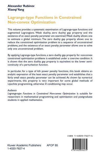 Produktbild: Lagrange-type Functions in Constrained Non-Convex Optimization