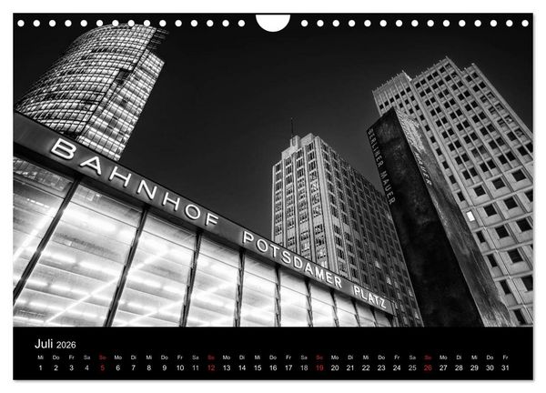 Produktbild: Berlin Monochrome (Wandkalender 2026 DIN A4 quer), CALVENDO Monatskalender