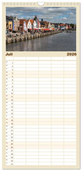 Produktbild: Familienplaner 2026 - Schleswig-Holstein - Nordfriesland mit 5 Spalten (Wandkalender, 21 x 45 cm) CALVENDO