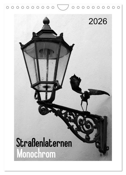 Straßenlaternen Monochrom (Wandkalender 2026 DIN A4 hoch), CALVENDO Monatskalender