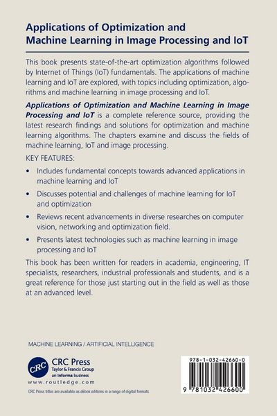 Produktbild: Applications of Optimization and Machine Learning in Image Processing and IoT