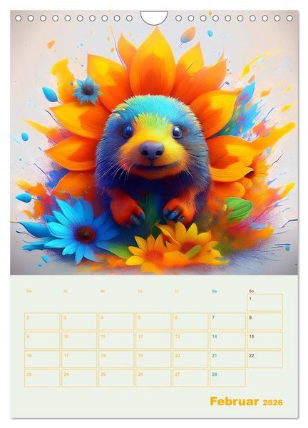 Produktbild: Tiere im Farbenrausch (Wandkalender 2026 DIN A4 hoch), CALVENDO Monatskalender
