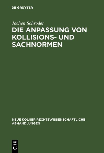 Produktbild: Die Anpassung von Kollisions- und Sachnormen