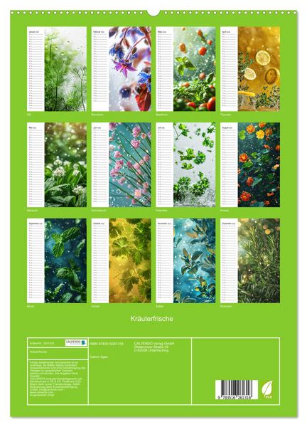 Produktbild: Kr&auml;uterfrische (hochwertiger Premium Wandkalender 2026 DIN A2 hoch), Kunstdruck in Hochglanz